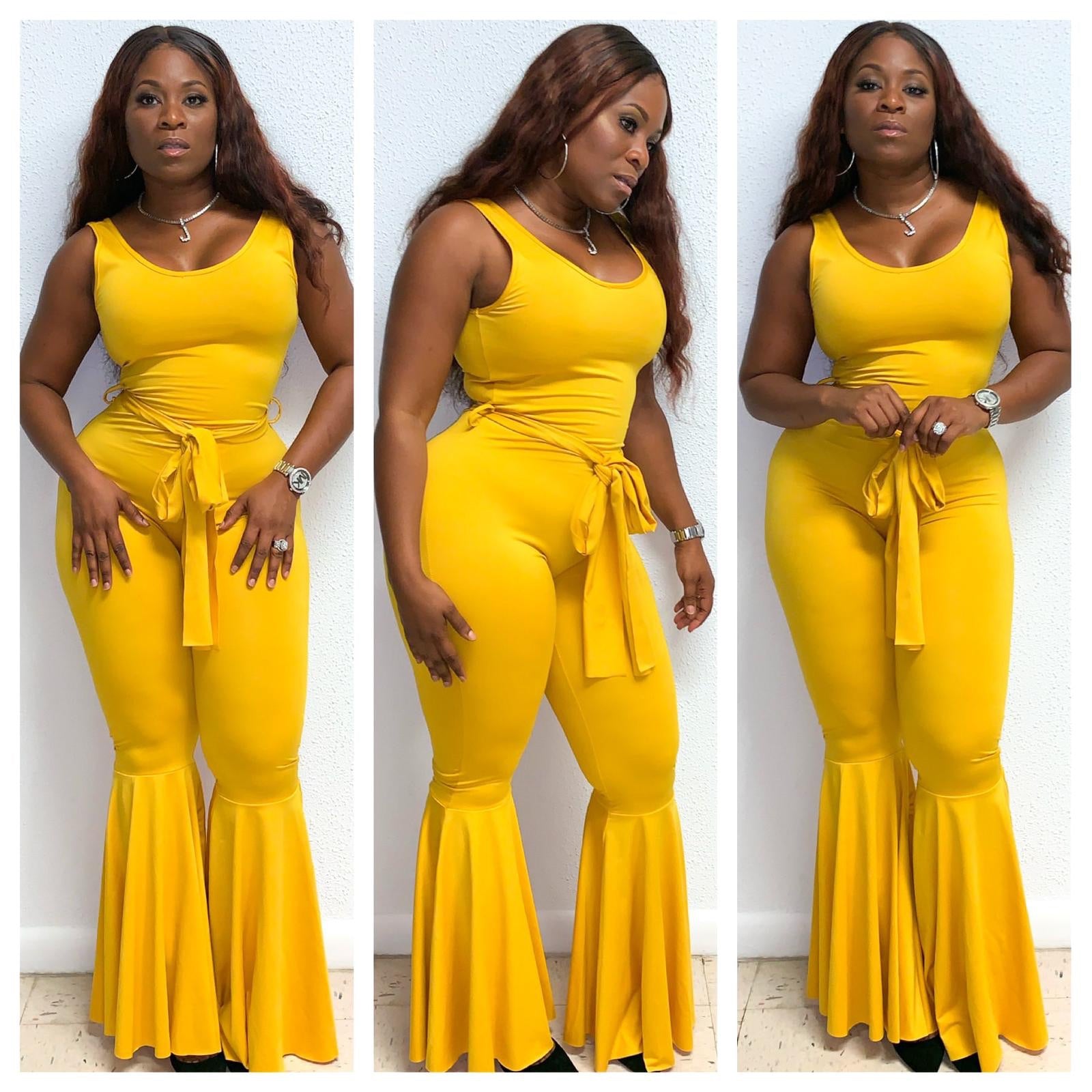 Yellow bell cheap bottom jumpsuit